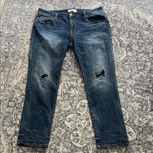 Classic Blue Distressed Jeans CAbi  #5695 waisted below the navel